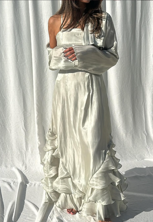 Elegant Straps Pleated Ruffles Long Formal Prom Dresses Formal Evening Gown