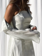 Elegant Straps Pleated Ruffles Long Formal Prom Dresses Formal Evening Gown