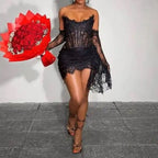 Elegant Sweetheart Mini 17Th Birthday Dresses Black Birthday Outfit