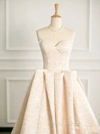 Elegant Sweetheart Neck Satin Long Formal Prom Dresses Ball Gown