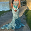 Elegant Teal Strapless Formal Prom Gown
