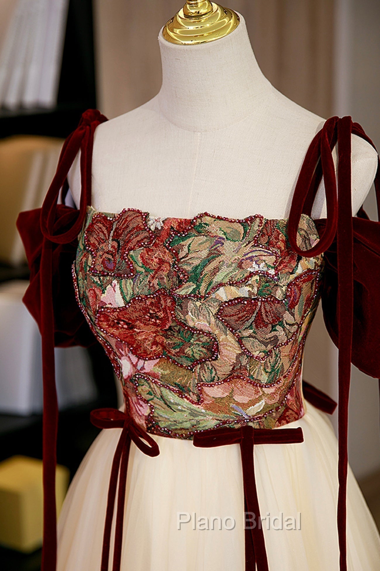 Elegant Tulle Embroidery Long Evening Dresses, Cute Off the Shoulder Party Dresses