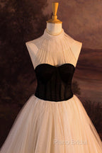 Elegant Tulle Long A-Line Formal Prom Dresses, Beautiful Formal Party Dresses