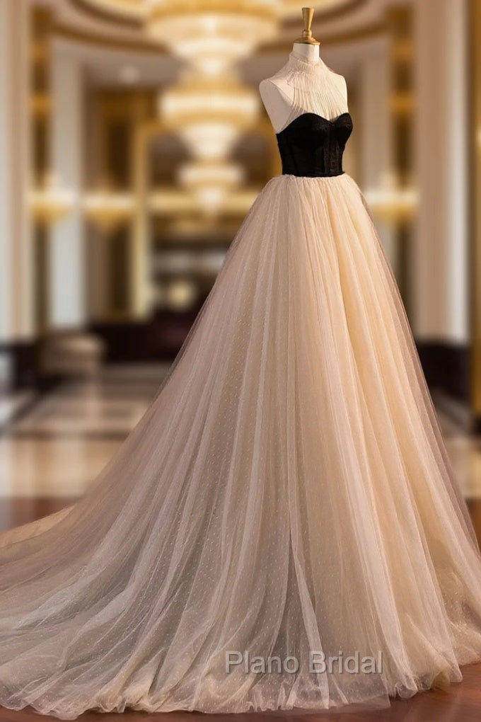 Elegant Tulle Long A-Line Formal Prom Dresses, Evening Party Dresses Main image