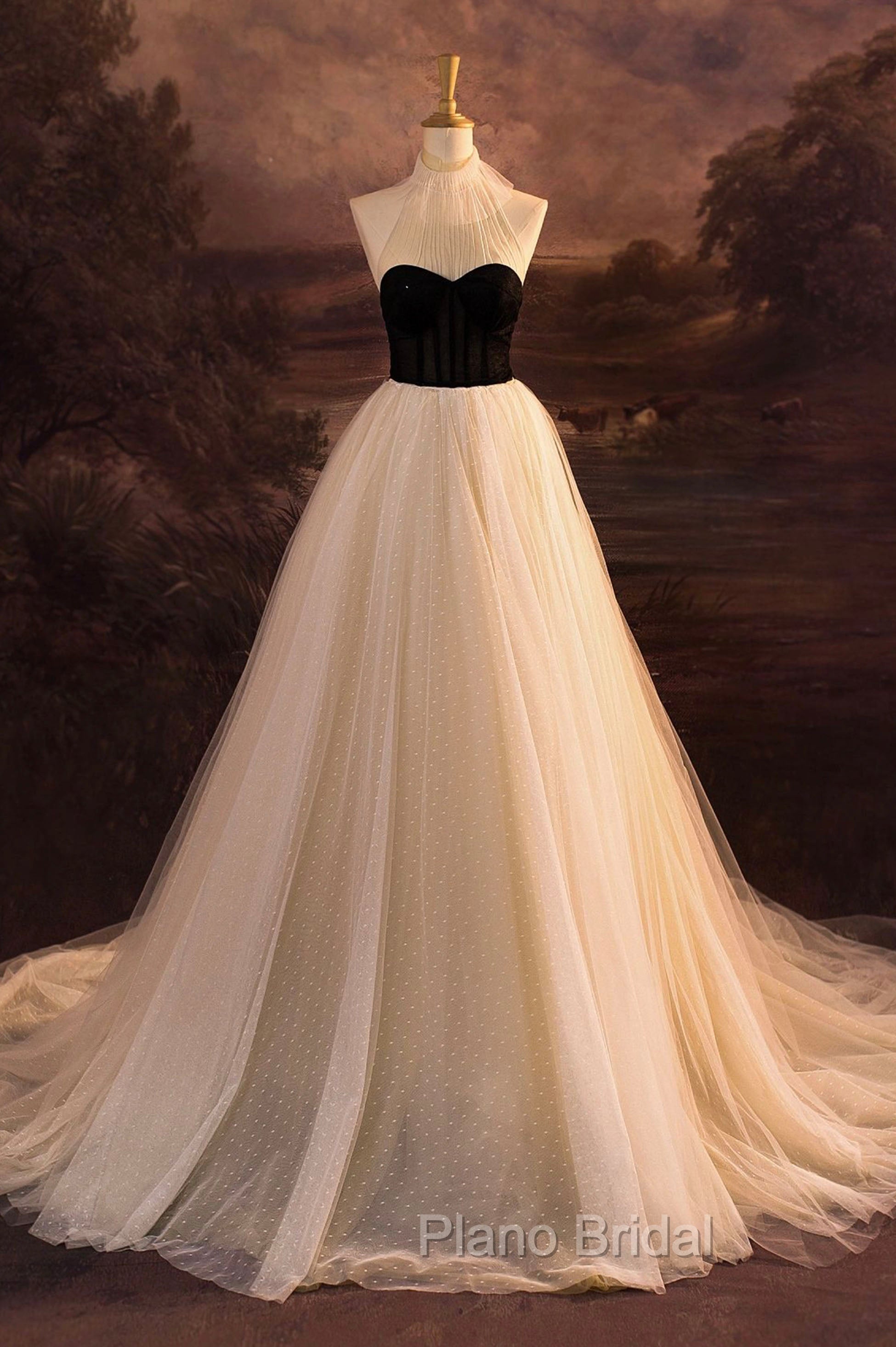 Elegant Tulle Long A-Line Formal Prom Dresses, Evening Party Dresses