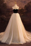 Elegant Tulle Long A-Line Formal Prom Dresses, Evening Party Dresses