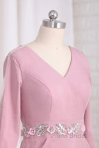 Elegant V-Neck Satin Backless Set With Beaded Bride Mother Of The Bride