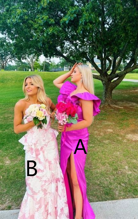 Pink And White Strapless Mermaid Long Formal Prom Dresses