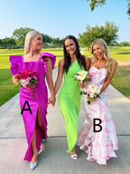 Pink And White Strapless Mermaid Long Formal Prom Dresses