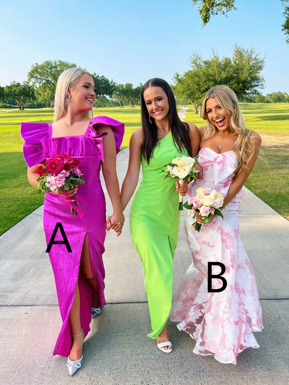 Pink And White Strapless Mermaid Long Formal Prom Dresses
