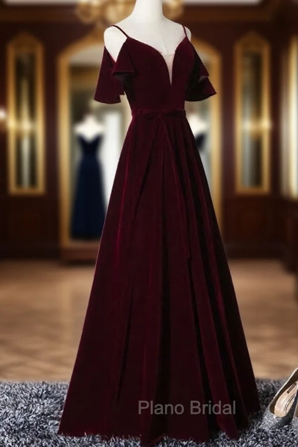 Elegant Velvet Long Bridesmaid Dresses , Charming Party Gowns Secondary image