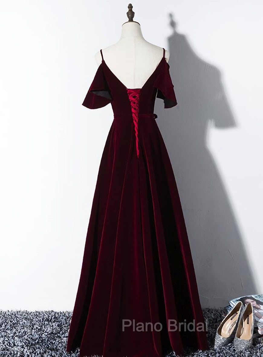 Elegant Velvet Long Bridesmaid Dresses , Charming Party Gowns