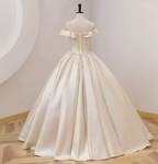 Elegant Vintage One-Shoulder Ruffle Shiny Satin Ball Gown Prom Dresses Sweet 16 Dresses