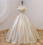 Elegant Vintage One-Shoulder Ruffle Shiny Satin Ball Gown Prom Dresses Sweet 16 Dresses
