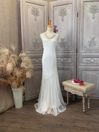 Elegant White Mermaid Sleeveless Beaded Chiffon Long Formal Prom Dresses