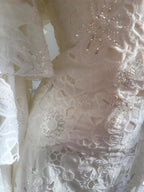 Elegant White Mermaid Strapless Off-The-Shoulder Lace Long Formal Prom Dresses