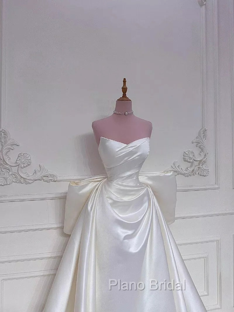 Elegant White Wedding Dresses With Train Mermaid Bridal Gowns