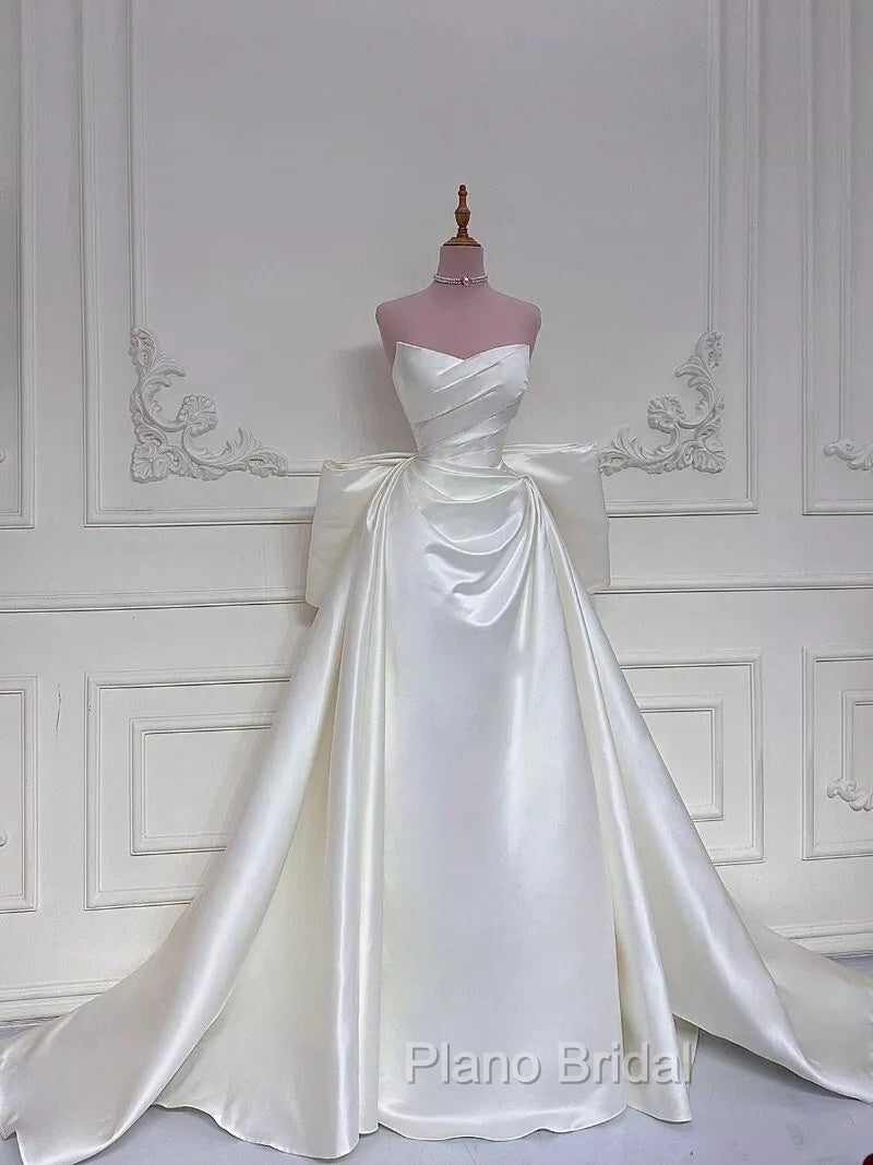 Elegant White Wedding Dresses With Train Mermaid Bridal Gowns