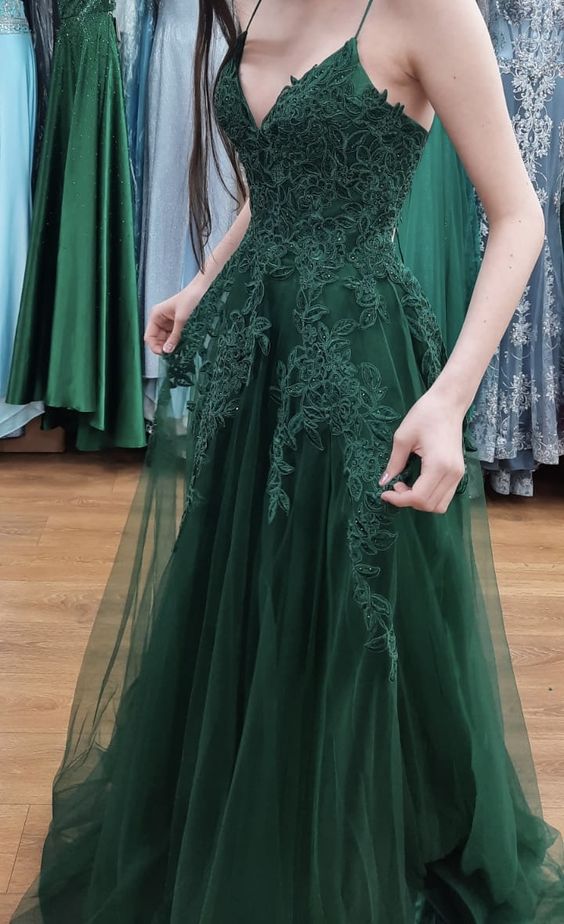 Emerald Green Formal Prom Dresses Graduation Party Dresses, Formal Prom Dresses For Teens Main image