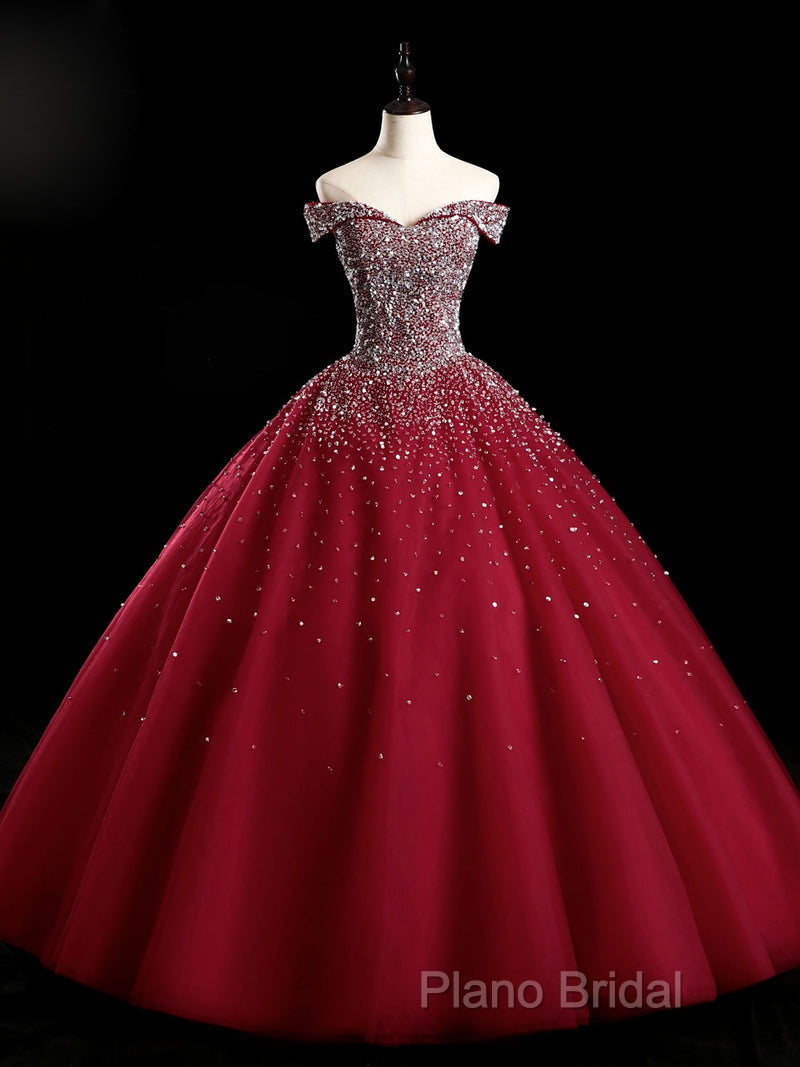 Emerald Green Sequin Formal Prom Dresses Beaded Quinceanera Dresses, Sweet 16 Dresses
