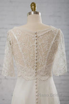 Empire Waist V-neck Tulle A-line Wedding Dress