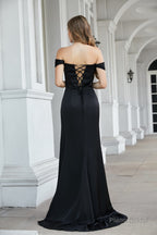 Engerla Sexy High Slit Mermaid Evening Dress Off The Shoulder Shower Party Dress Pageant Celebrity Gown