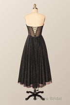 Green Corset A-line Tea Length Dresses