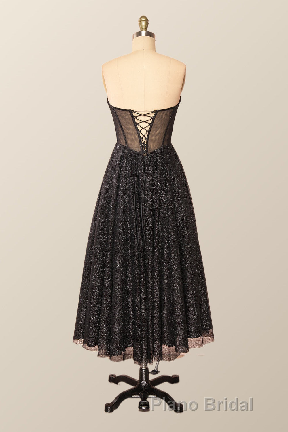 Green Corset A-line Tea Length Dresses