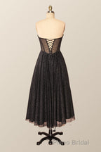 Green Corset A-line Tea Length Dresses