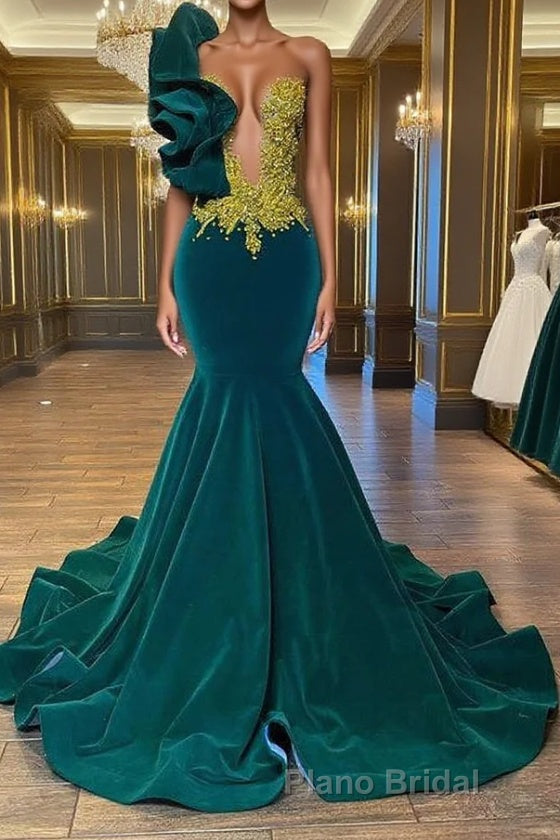 Fabulous Long Sleeveless Meimaid Formal Prom Dress With Beading Main image