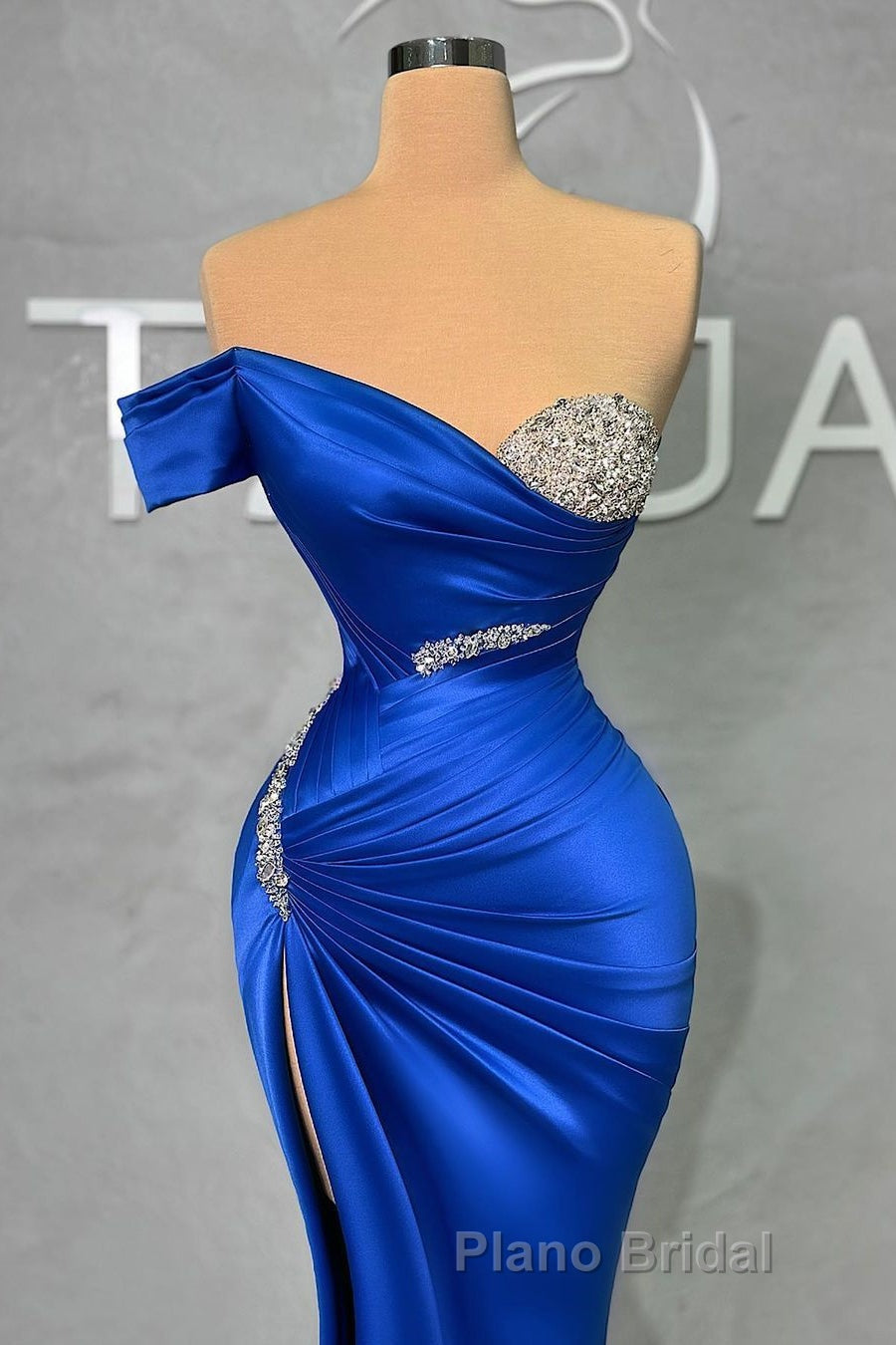 Fabulous Long Sweetheart Split Mermaid Evening Formal Prom Dresses With Beading Secondary image