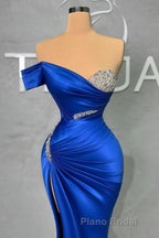 Fabulous Long Sweetheart Split Mermaid Evening Formal Prom Dresses With Beading