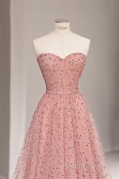 Fairy A Line Sweetheart Pink Long Tulle Formal Prom Dresses 22Th Birthday Outfit Secondary image
