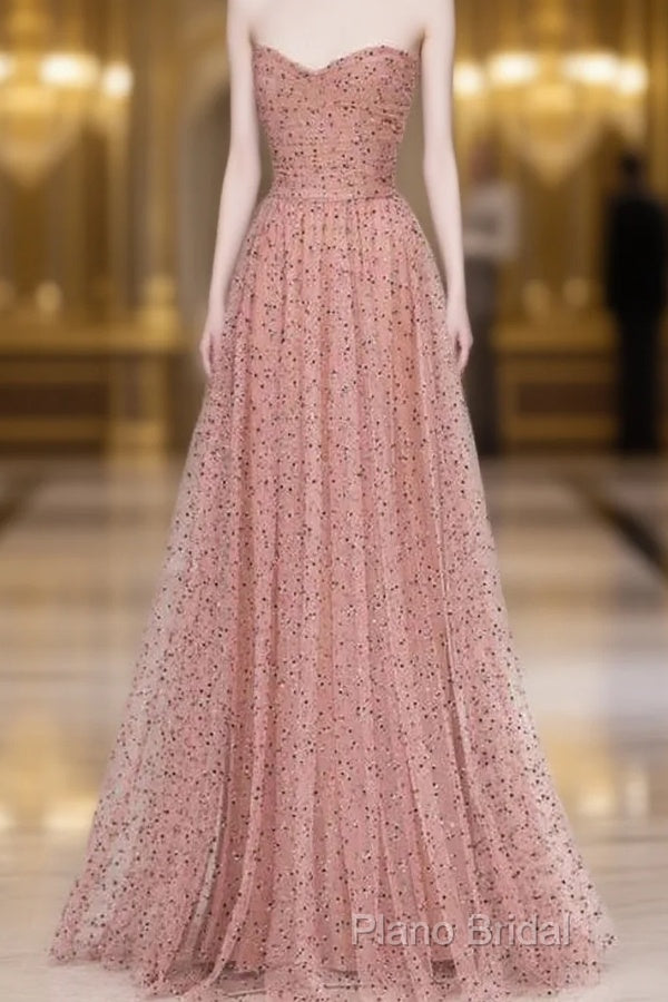 Fairy A Line Sweetheart Pink Long Tulle Formal Prom Dresses 22Th Birthday Outfit Main image