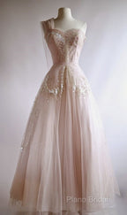 Fairy Ball Gown One Shoulder Pink Lace Formal Prom Dresses Ankel Length Formal Dresses