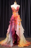 Fairy Tale Floral Party Dresses, Spaghetti Straps Chiffon Formal Evening Gown