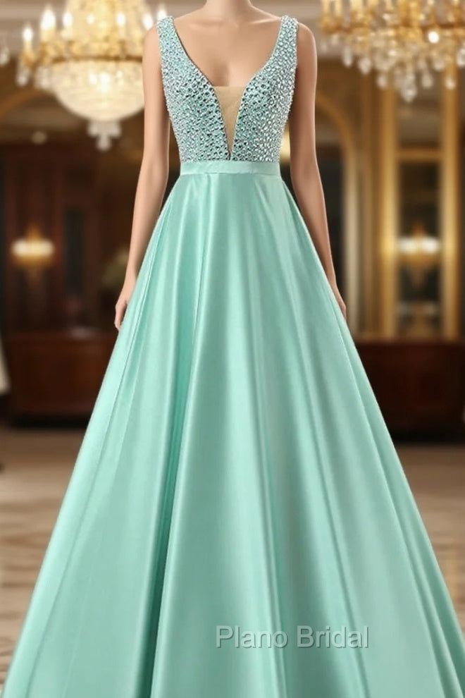 Fairy Tale Green Formal Prom Dresses Satin Formal Prom Dresses Sexy Formal Prom Dresses Main image