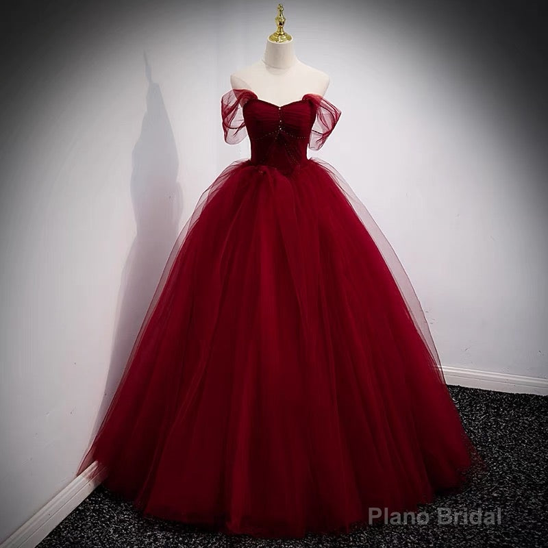 Fairytale Tulle Burgundy Sweet 16th Dress Ball Gown for Prom,Princess Formal Dresses Main image