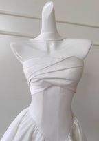 Fairytale White Strapless Short Formal Prom Dresses For Party&Birthday Elegant Formal Evening Dresses