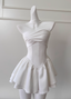 Fairytale White Strapless Short Formal Prom Dresses For Party&Birthday Elegant Formal Evening Dresses