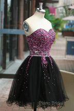 Fancy Sweetheart Lace-Up Short Homecoming Dresses With Beading