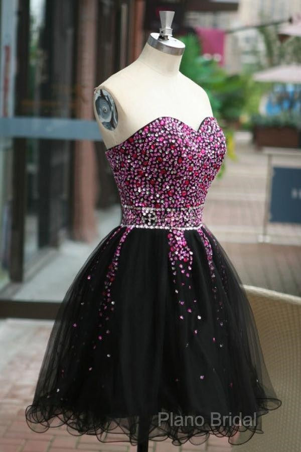 Fancy Sweetheart Lace-Up Short Homecoming Dresses With Beading
