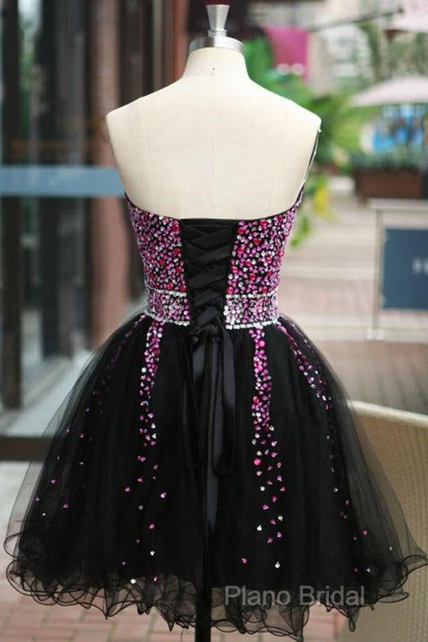 Fancy Sweetheart Lace-Up Short Homecoming Dresses With Beading