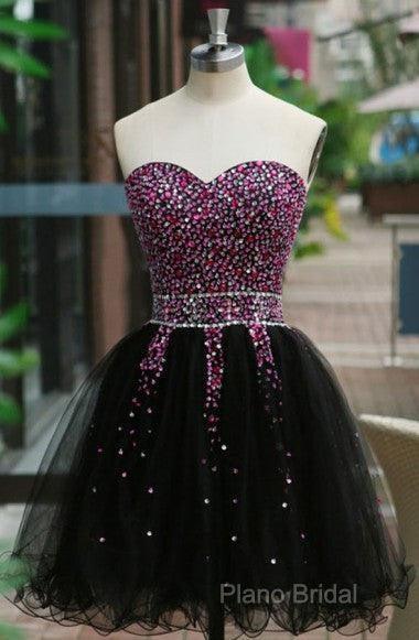 Fancy Sweetheart Lace-Up Short Homecoming Dresses With Beading