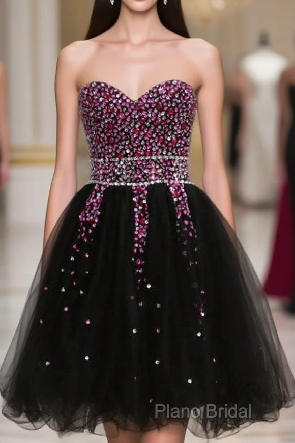 Fancy Sweetheart Lace-Up Short Homecoming Dresses With Beading Main image