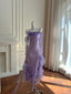Fantasy Purple Mermaid Ruffled Tulle Sequined Long Formal Prom Dresses
