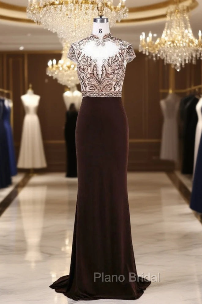 Fashion Mother of The Bride Dresses New Arrival with High-Neck Crystal Beading