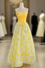 Fashion Yellow Sweetheart Long Formal Prom Dresses