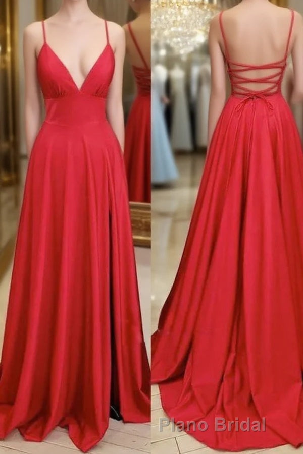 Red Simple Long Formal Prom Dresses,Popular Evening Dresses,Fashion Winter Prom Dresses