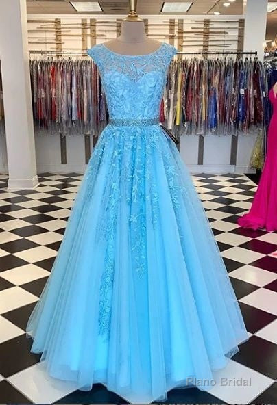 long prom dresses with appliques and beading grad dresses long 8th graduation dress school dance dress Main image
